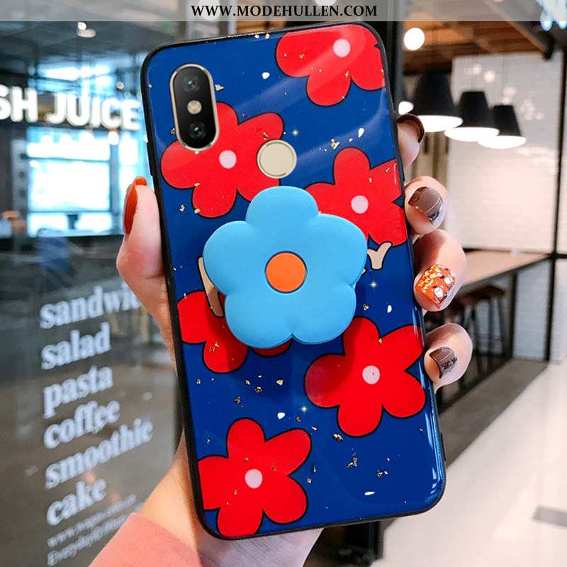 Hülle Xiaomi Mi A2 Nette Muster Netto Rot Silikon Case Handy Blau