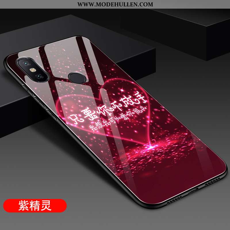 Hülle Xiaomi Mi A2 Persönlichkeit Kreativ Glas Netto Rot Weiche Silikon Lila