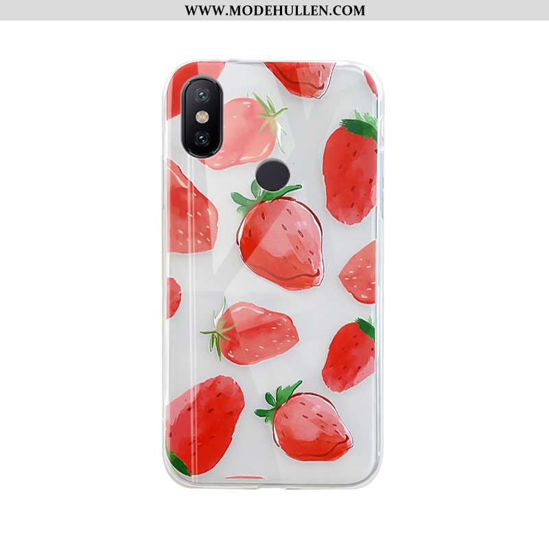 Hülle Xiaomi Mi A2 Silikon Schutz Mini Transparent Rot Frucht Rote