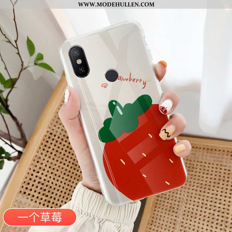 Hülle Xiaomi Mi A2 Silikon Schutz Mini Transparent Rot Frucht Rote