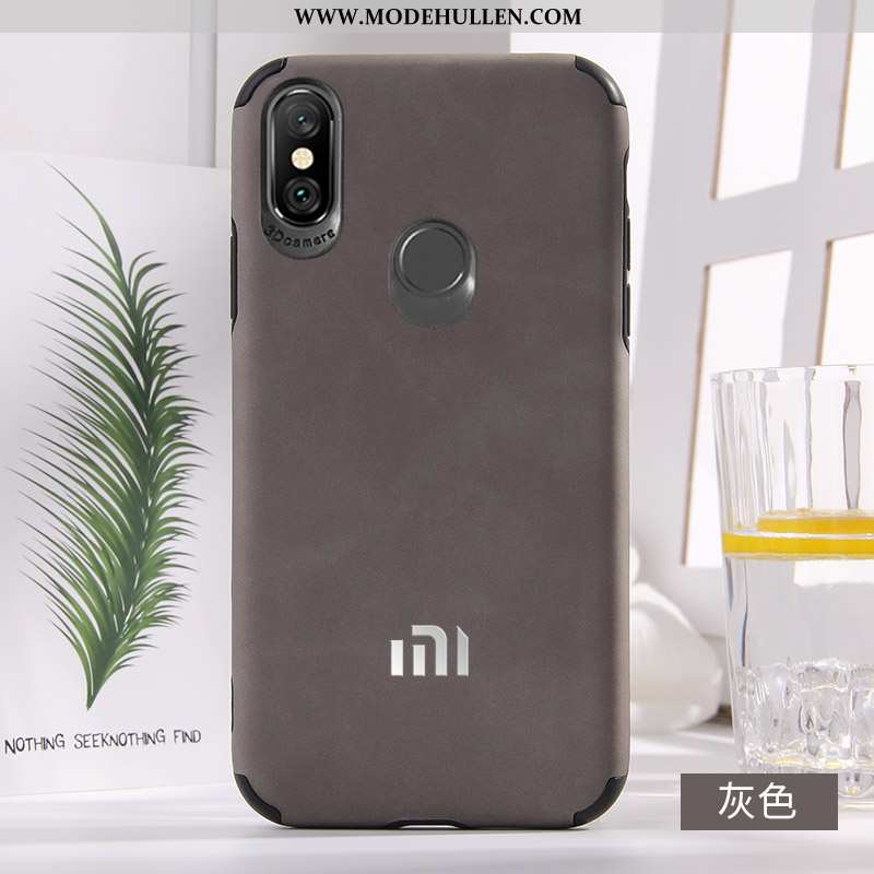 Hülle Xiaomi Mi A2 Silikon Schutz Neu Liebhaber Leder Fühlen Rote