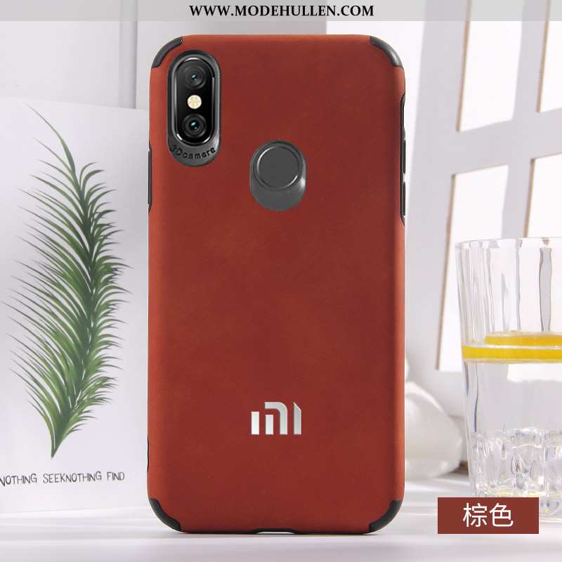 Hülle Xiaomi Mi A2 Silikon Schutz Neu Liebhaber Leder Fühlen Rote