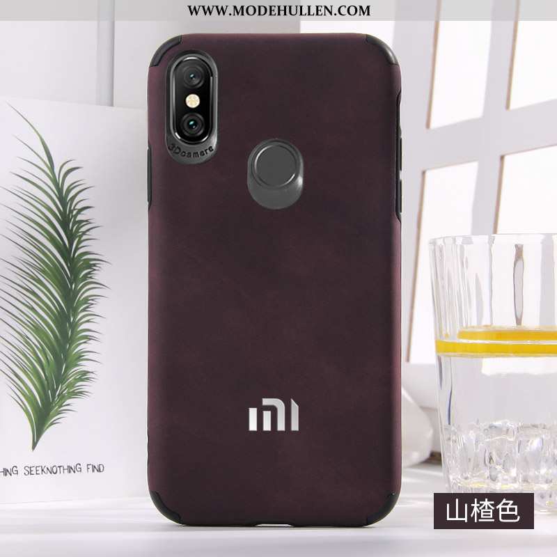 Hülle Xiaomi Mi A2 Silikon Schutz Neu Liebhaber Leder Fühlen Rote