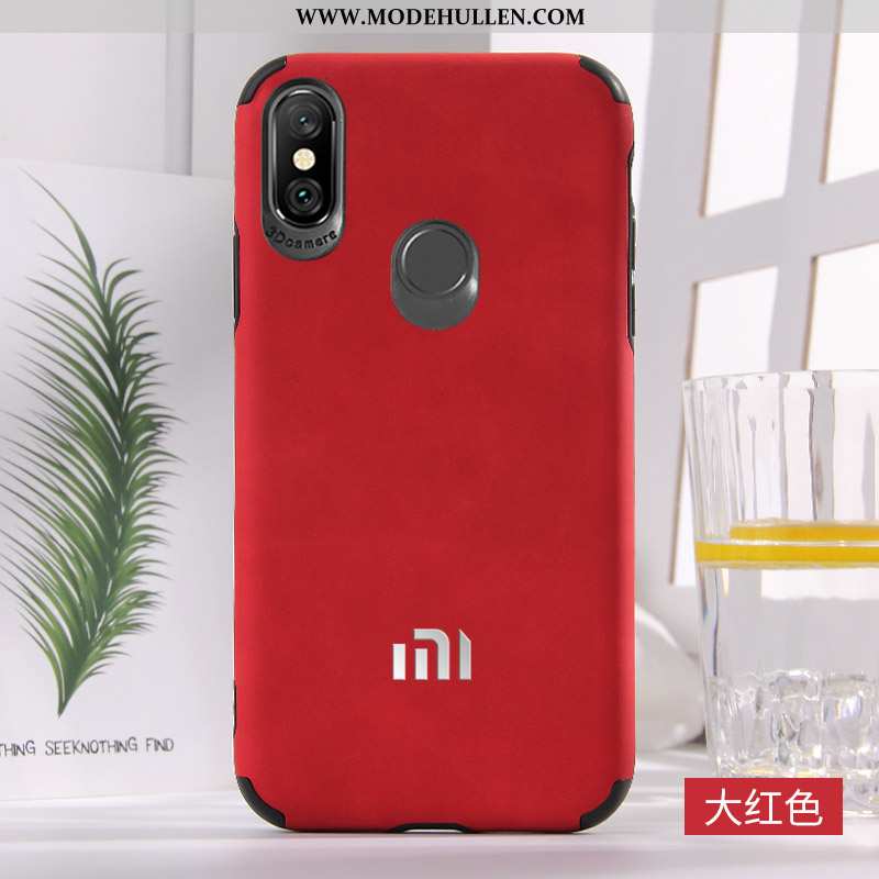 Hülle Xiaomi Mi A2 Silikon Schutz Neu Liebhaber Leder Fühlen Rote