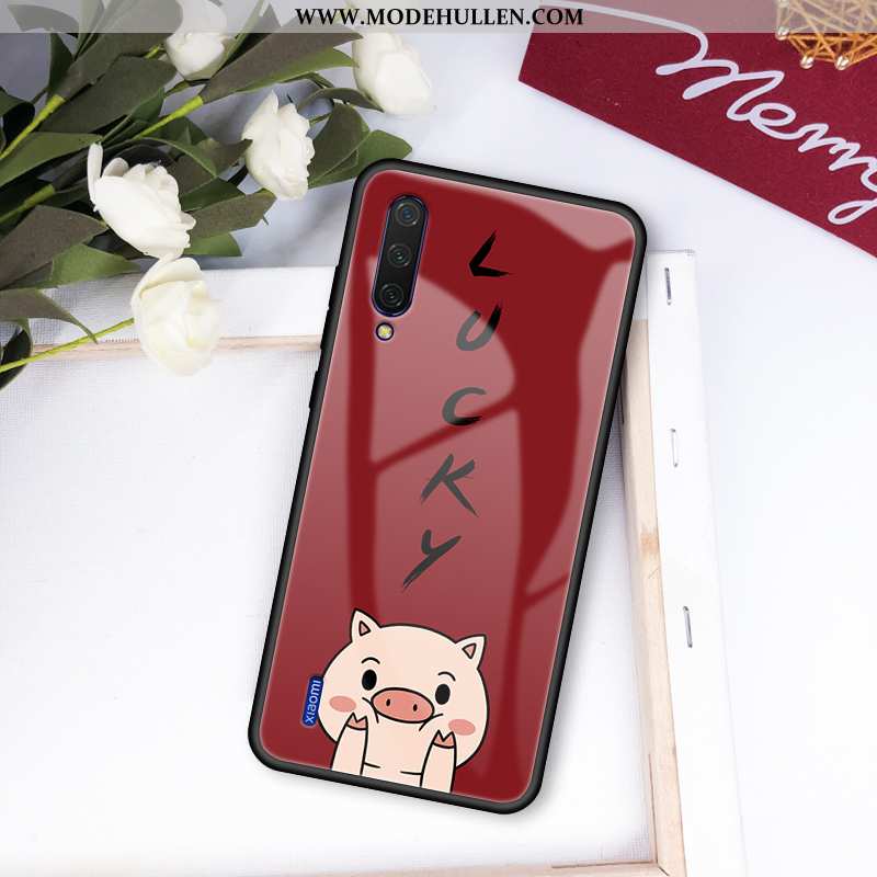 Hülle Xiaomi Mi A3 Karikatur Nette Handy Glücklich Angepasst Mini Jugend Burgund