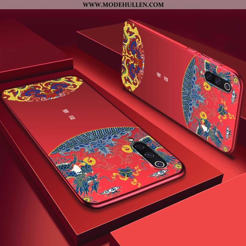 Hülle Xiaomi Mi A3 Nubuck Super Dünne Schwer Chinesische Art Rot Magnetismus Rote