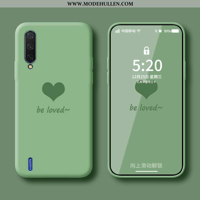 Hülle Xiaomi Mi A3 Weiche Silikon Muster Anti-sturz Liebe Grün Handy