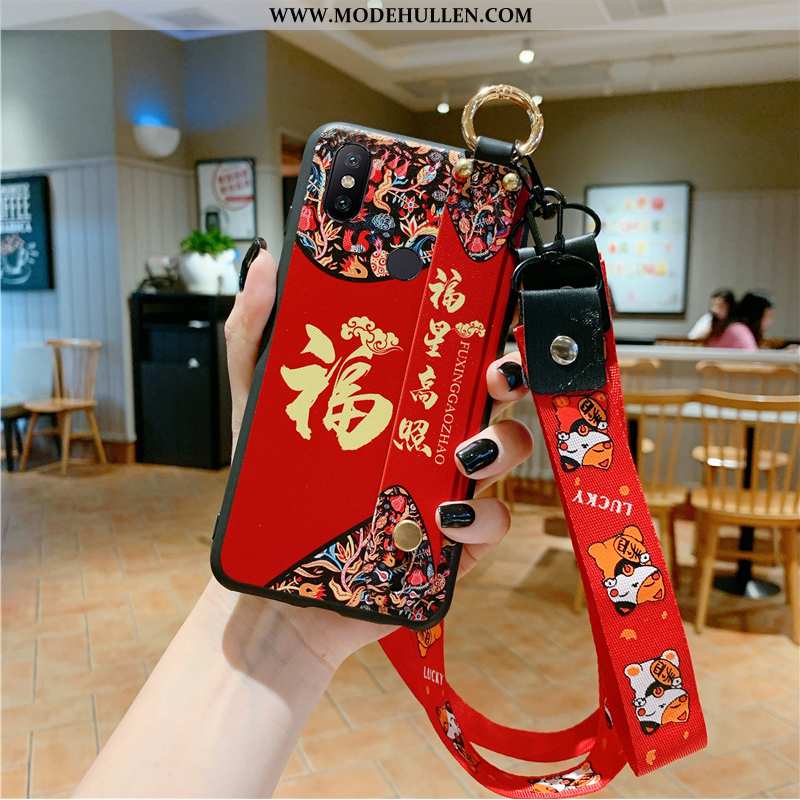 Hülle Xiaomi Mi Max 3 Hängende Verzierungen Trend Rot Silikon Case Mini Chinesische Art Rote