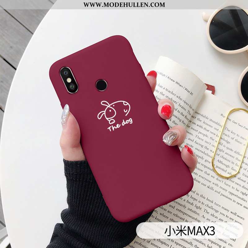 Hülle Xiaomi Mi Max 3 Karikatur Nette Handy Hund Mini Trend Netto Rot Dunkelblau