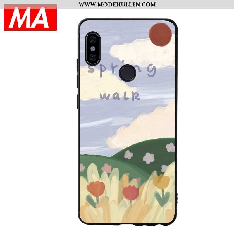 Hülle Xiaomi Mi Max 3 Kreativ Trend Gemalt Blau Frisch Handy Schutz