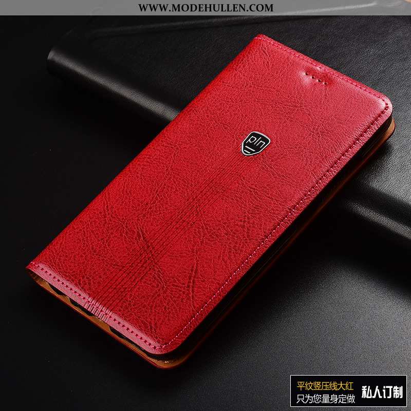 Hülle Xiaomi Mi Max 3 Lederhülle Luxus Silikon Mini Rot Schutz Rote