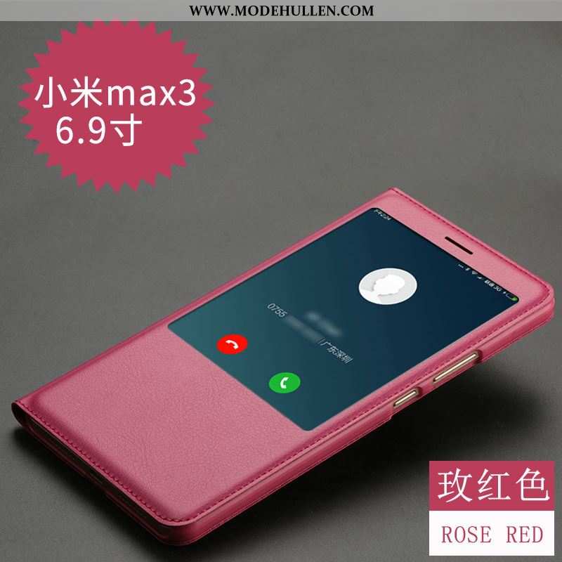 Hülle Xiaomi Mi Max 3 Schutz Lederhülle Mini Folio Rosa Case Schlafsaal