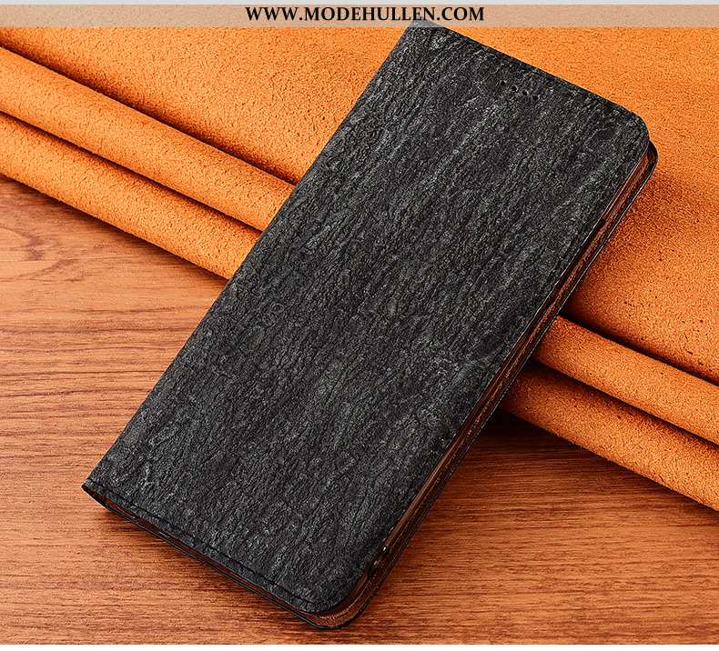 Hülle Xiaomi Mi Max 3 Schutz Lederhülle Weiche Bäume Echt Leder Leder Anti-sturz Schwarz