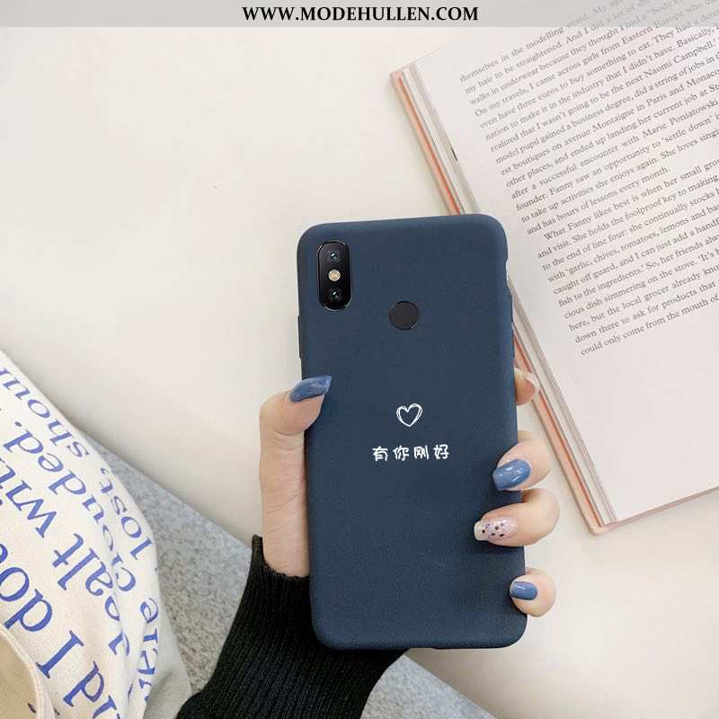 Hülle Xiaomi Mi Max 3 Silikon Nubuck Anti-sturz Case Handy Trend Einfach Dunkelblau