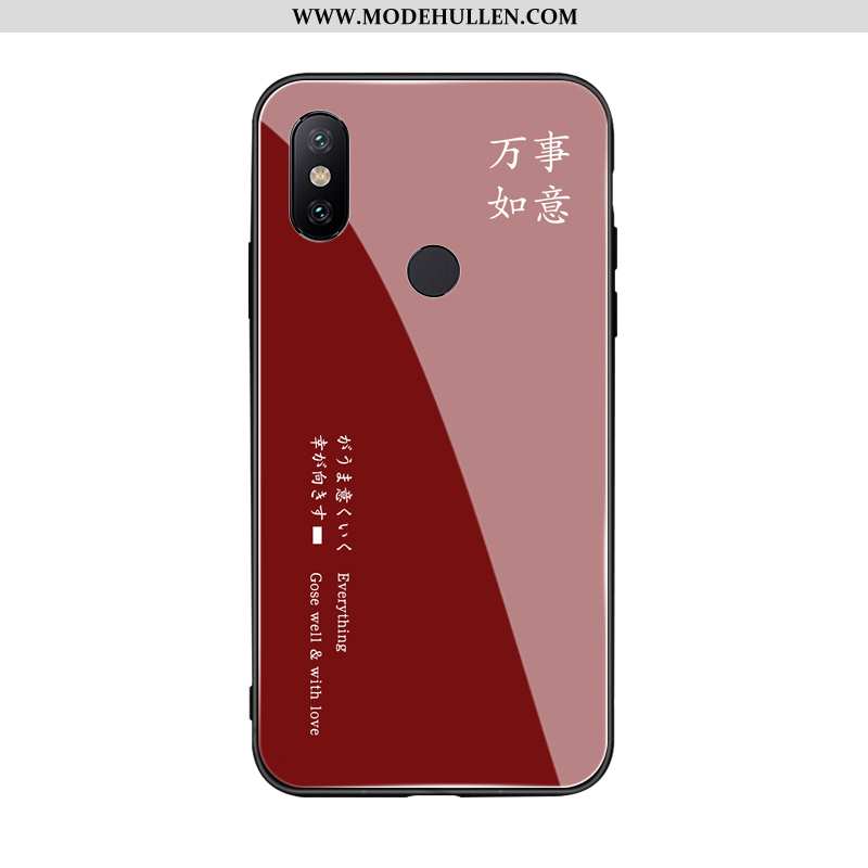 Hülle Xiaomi Mi Max 3 Weiche Silikon Anti-sturz Handy Temperieren Einfach Weinrot Burgund