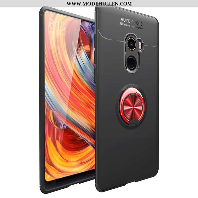 Hülle Xiaomi Mi Mix 2 Silikon Weiche Ring Magnetismus Schwarz Anti-sturz