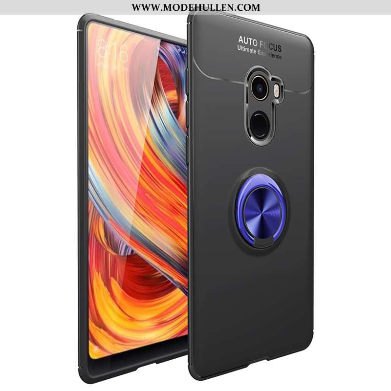 Hülle Xiaomi Mi Mix 2 Silikon Weiche Ring Magnetismus Schwarz Anti-sturz