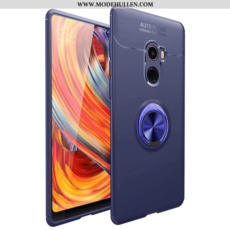 Hülle Xiaomi Mi Mix 2 Silikon Weiche Ring Magnetismus Schwarz Anti-sturz