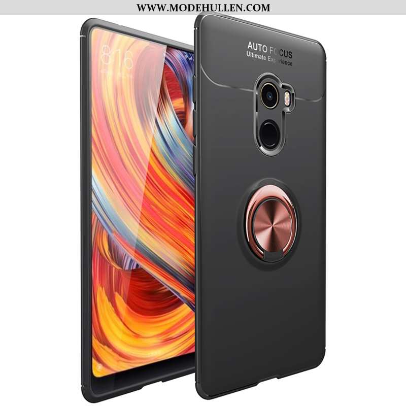 Hülle Xiaomi Mi Mix 2 Silikon Weiche Ring Magnetismus Schwarz Anti-sturz