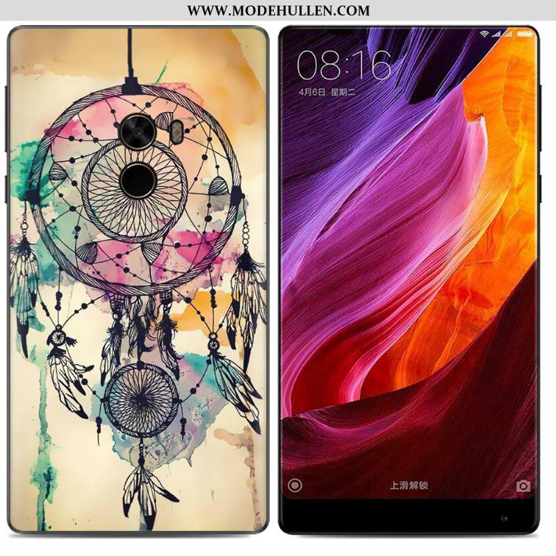 Hülle Xiaomi Mi Mix 2 Weiche Kreativ Ölgemälde Handy Gelb Case Trend Gelbe