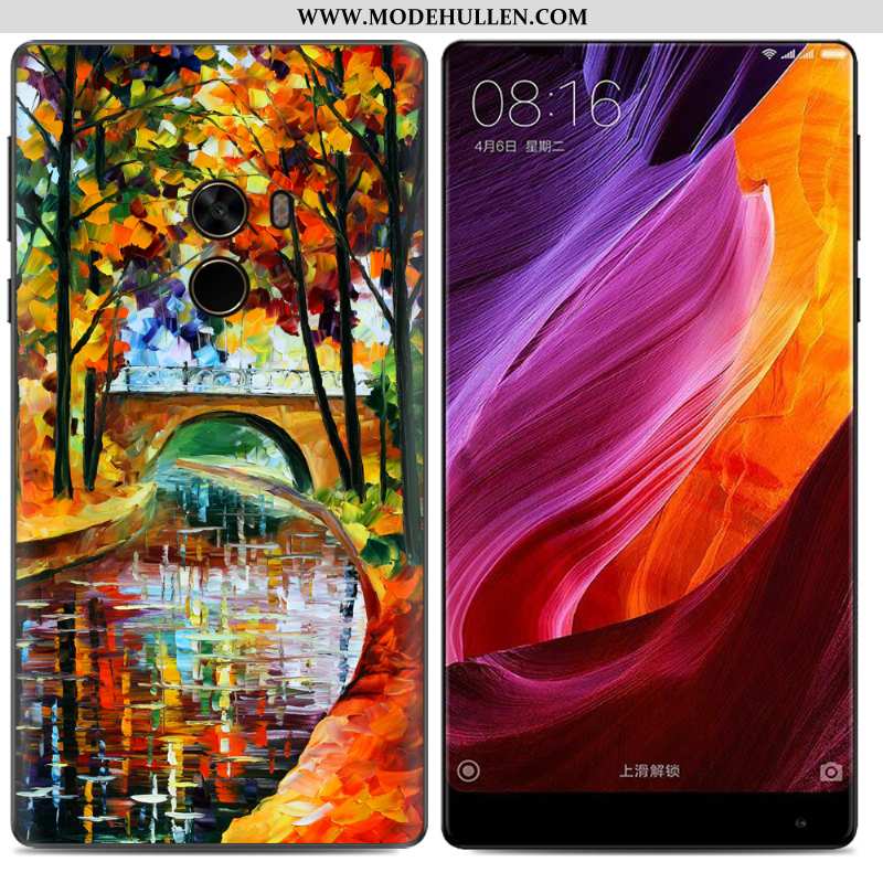 Hülle Xiaomi Mi Mix 2 Weiche Kreativ Ölgemälde Handy Gelb Case Trend Gelbe