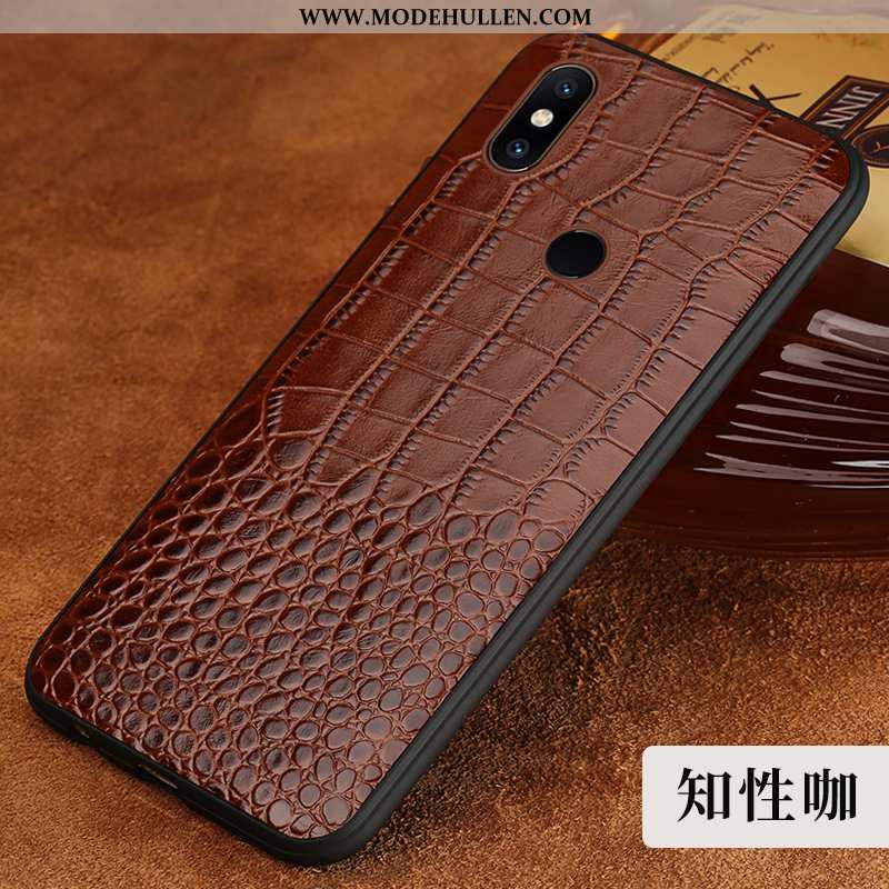Hülle Xiaomi Mi Mix 2s Leder Muster Trend Alles Inklusive Case Qualität Krokodilmuster Braun
