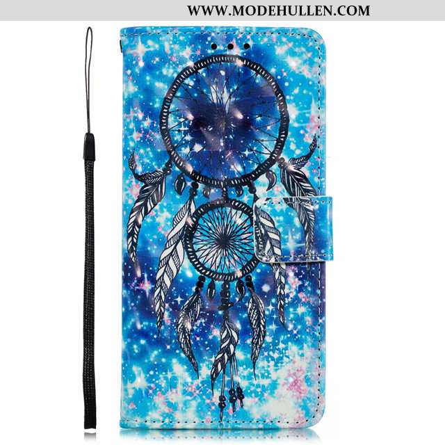 Hülle Xiaomi Mi Mix 2s Nette Lederhülle Blau Mini Kunst Case