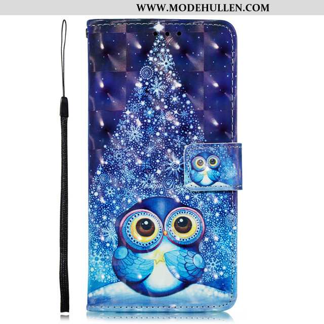 Hülle Xiaomi Mi Mix 2s Nette Lederhülle Blau Mini Kunst Case