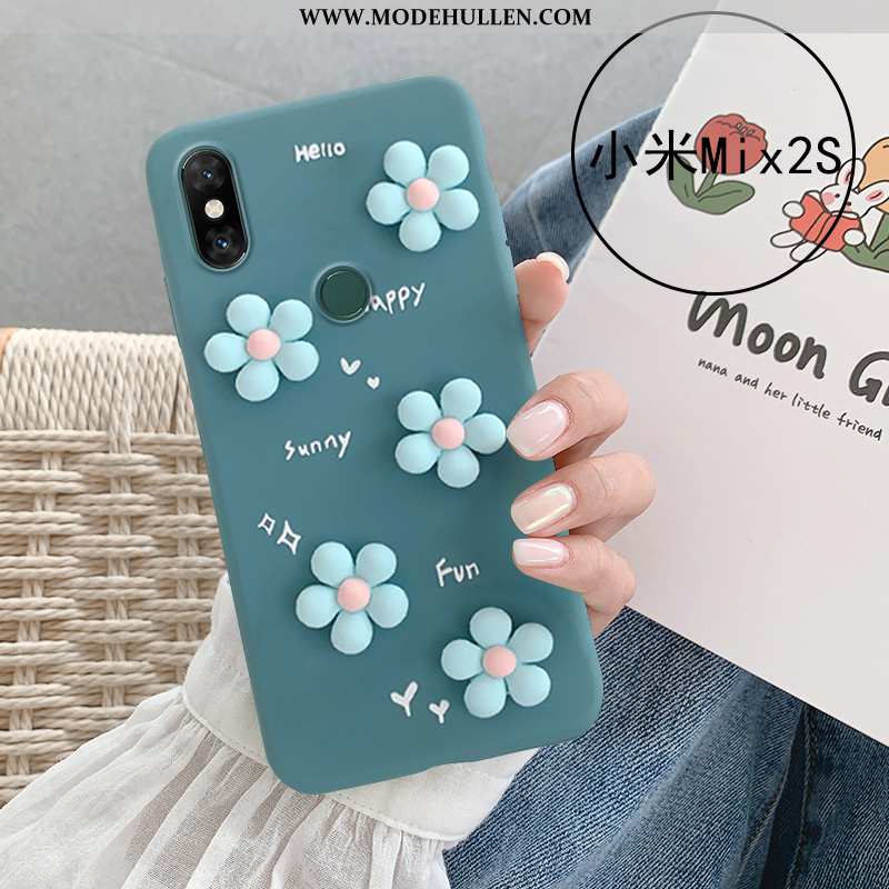 Hülle Xiaomi Mi Mix 2s Silikon Weiche Grün Anti-sturz Mini Case Blumen