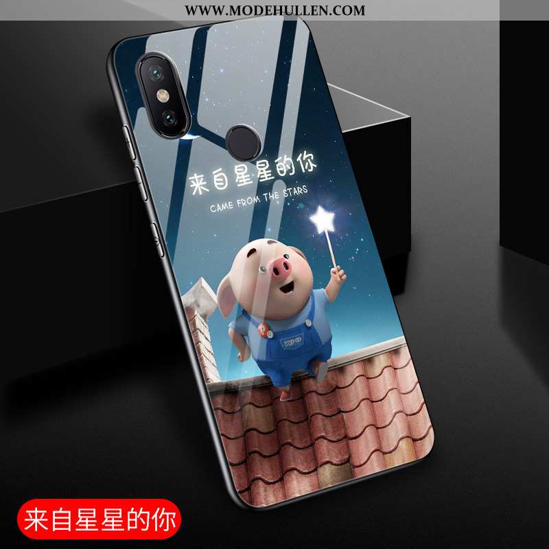 Hülle Xiaomi Mi Mix 3 Glas Persönlichkeit Netto Rot Nette Liebhaber Handy Karikatur Schwarz