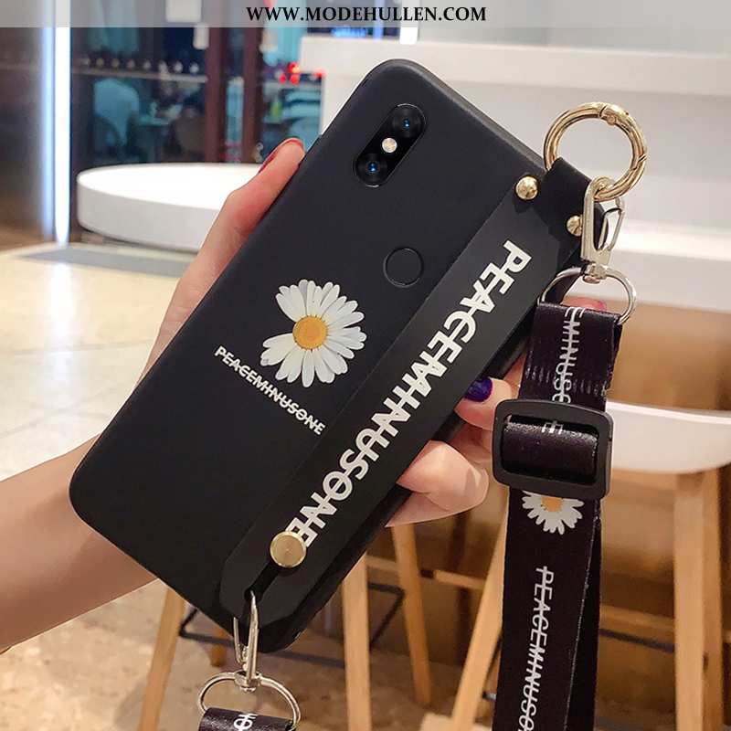 Hülle Xiaomi Mi Mix 3 Nubuck Hängender Hals Chrysanthemes Halterung Case Anti-sturz Drache Grün