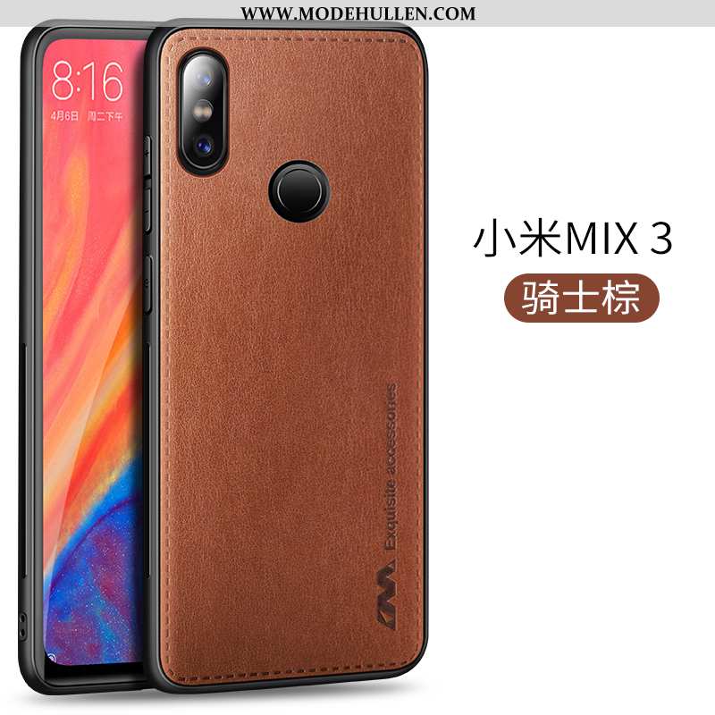 Hülle Xiaomi Mi Mix 3 Silikon Schutz Lederhülle An Bord Qualität Kreativ Braun