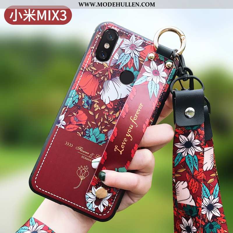 Hülle Xiaomi Mi Mix 3 Trend Super Silikon Mode Blumen Case Dunkelblau