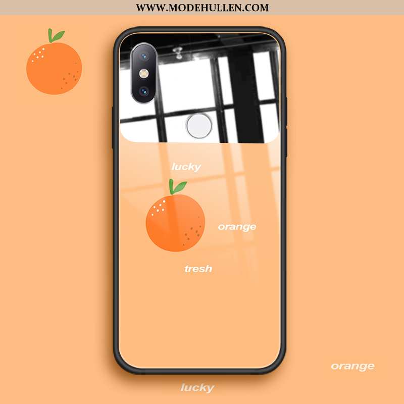 Hülle Xiaomi Mi Mix 3 Trend Weiche Nette Handy Frucht Glas Mini Orange