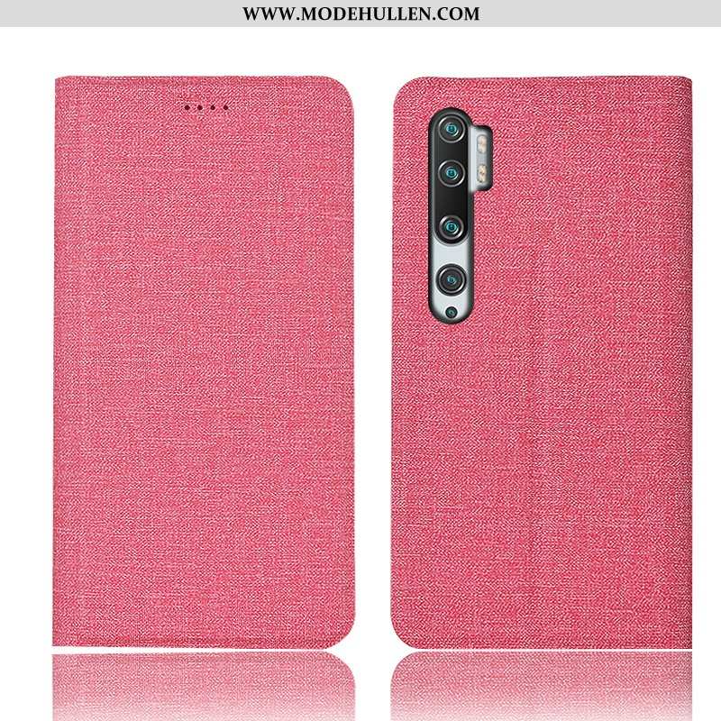 Hülle Xiaomi Mi Note 10 Baumwolle Und Leinen Lederhülle Mini Case Schutz Handy Braun