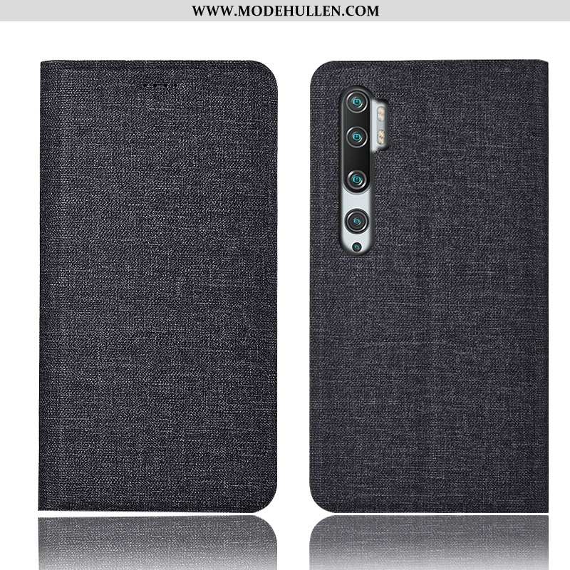 Hülle Xiaomi Mi Note 10 Baumwolle Und Leinen Lederhülle Mini Case Schutz Handy Braun