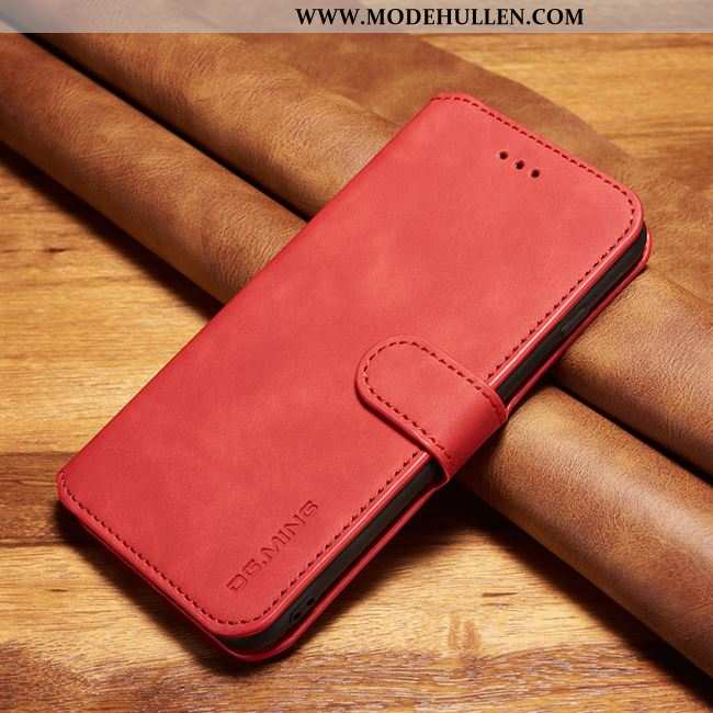 Hülle Xiaomi Mi Note 10 Echt Leder Schutz Alles Inklusive Lederhülle Anti-sturz Folio Rote