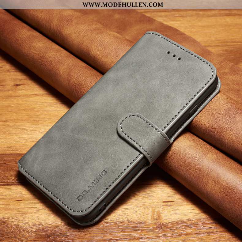Hülle Xiaomi Mi Note 10 Echt Leder Schutz Business Anti-sturz Lederhülle Folio Handy Schwarz