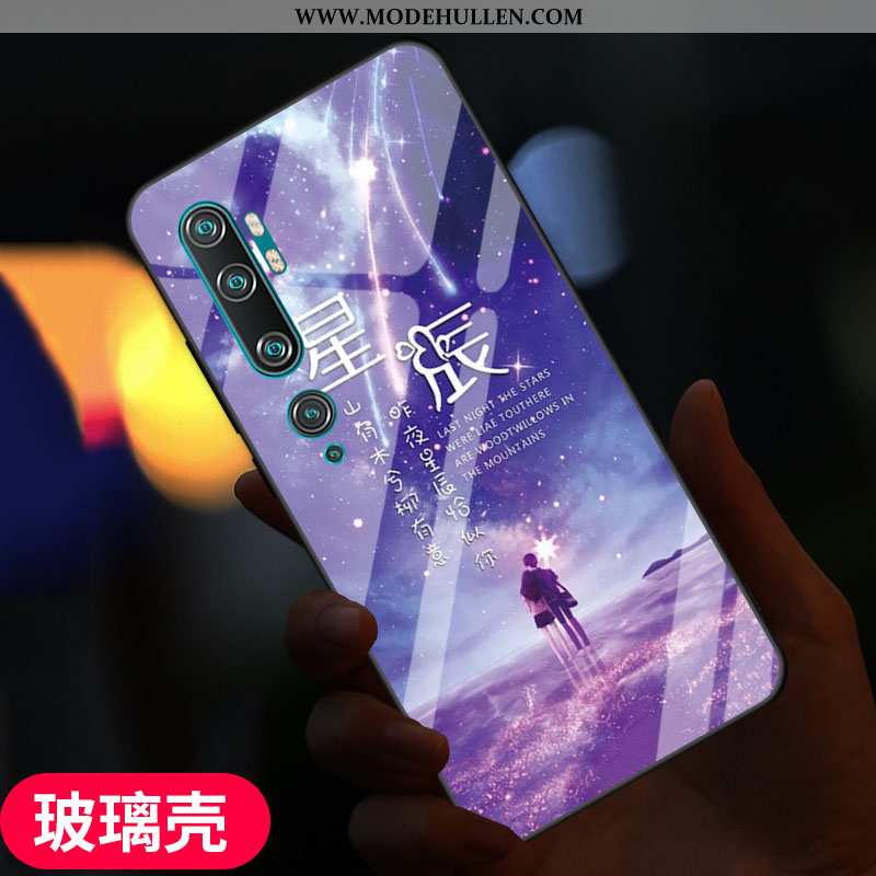 Hülle Xiaomi Mi Note 10 Glas Mode Neu Weiche Einfassung Trend Persönlichkeit Blau