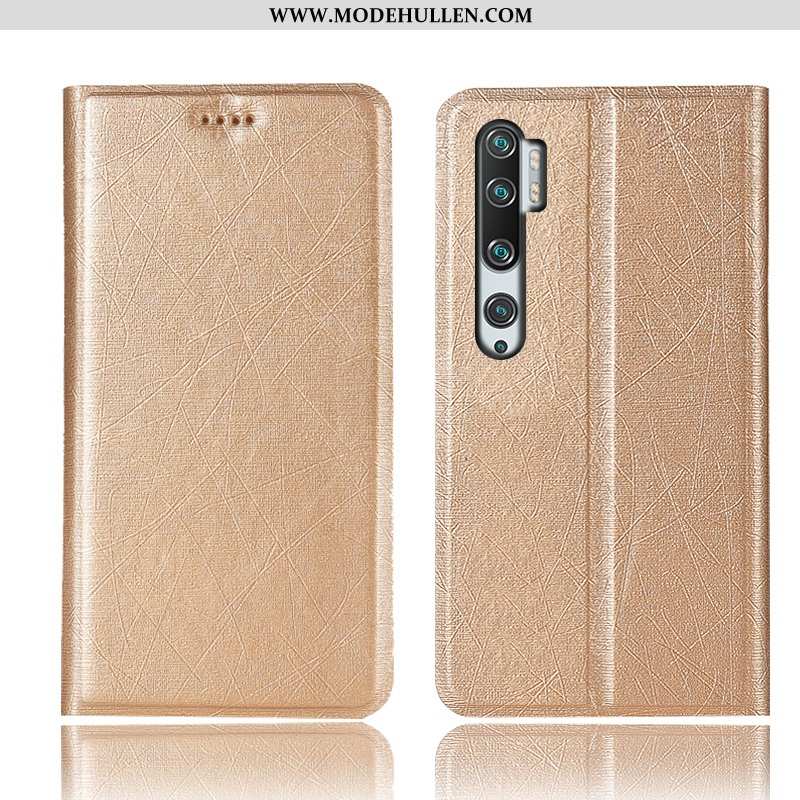 Hülle Xiaomi Mi Note 10 Lederhülle Muster Gold Seide Mini Handy Anti-sturz