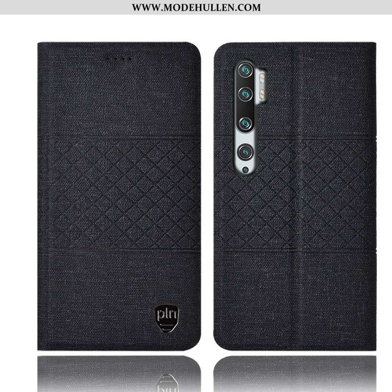 Hülle Xiaomi Mi Note 10 Lederhülle Schutz Case Folio Mini Grau Anti-sturz