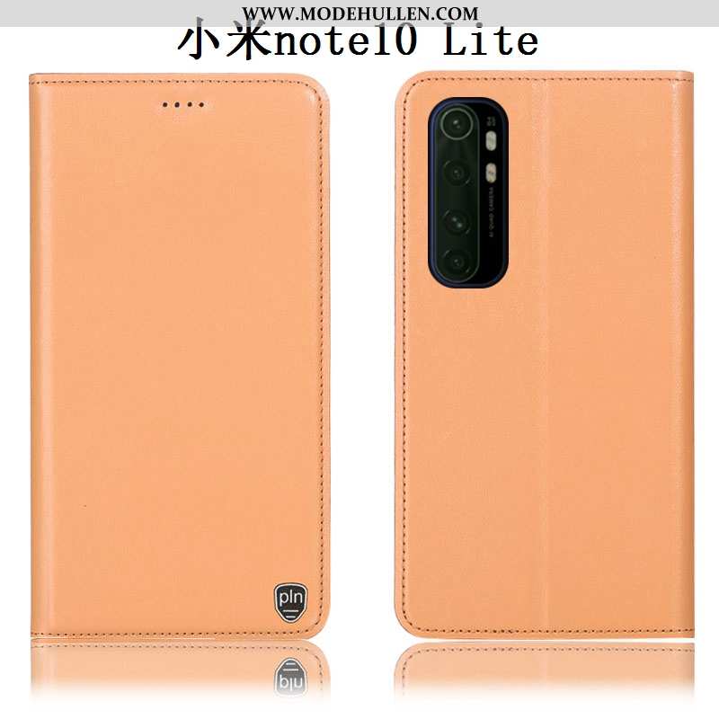 Hülle Xiaomi Mi Note 10 Lite Echt Leder Schutz Alles Inklusive Handy Anti-sturz Folio Gelbe