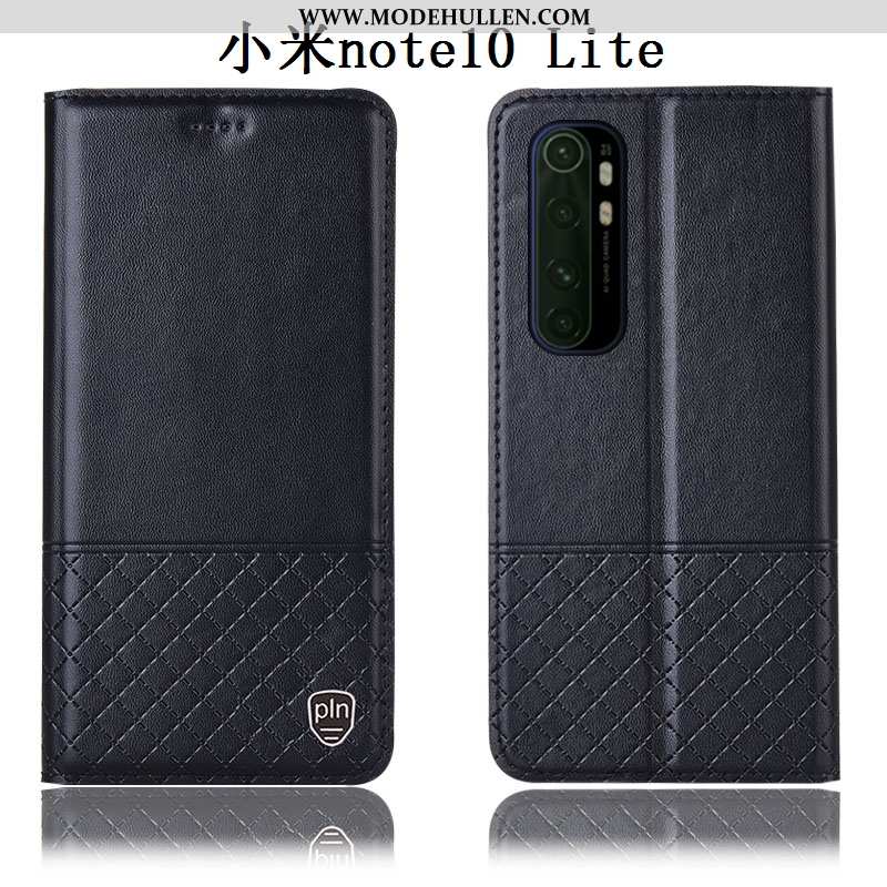 Hülle Xiaomi Mi Note 10 Lite Echt Leder Schutz Case Mini Anti-sturz Folio Jugend Braun