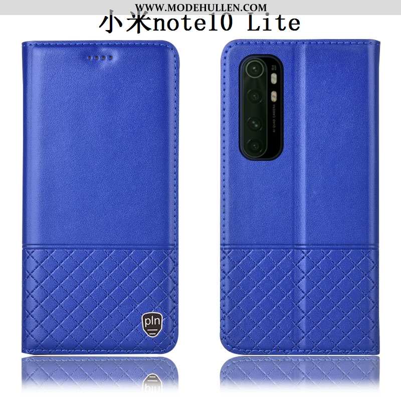 Hülle Xiaomi Mi Note 10 Lite Echt Leder Schutz Case Mini Anti-sturz Folio Jugend Braun