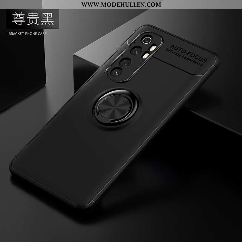 Hülle Xiaomi Mi Note 10 Lite Schutz Mode Ring Case Schwarz Silikon Weiche