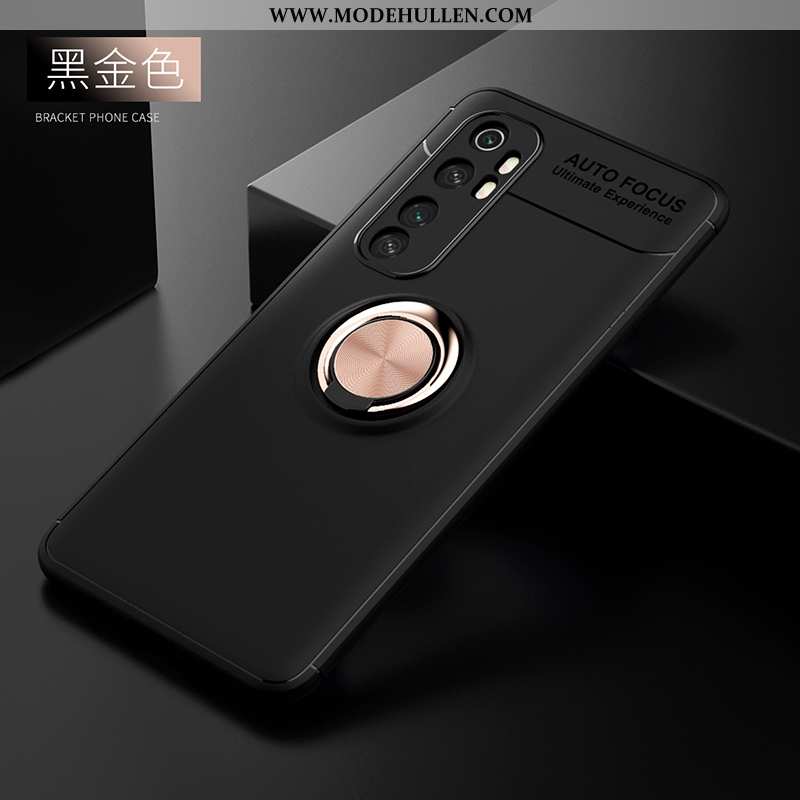 Hülle Xiaomi Mi Note 10 Lite Schutz Mode Ring Case Schwarz Silikon Weiche