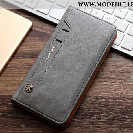 Hülle Xiaomi Mi Note 10 Schutz Lederhülle Folio Case Handy Grau