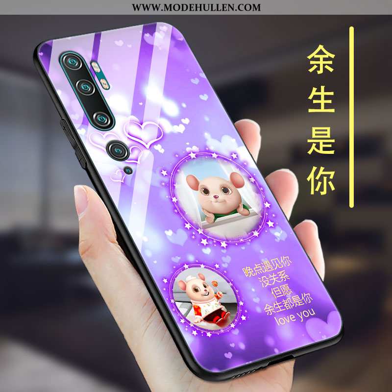 Hülle Xiaomi Mi Note 10 Super Dünne Handy Glas Case Trend Neu Lila