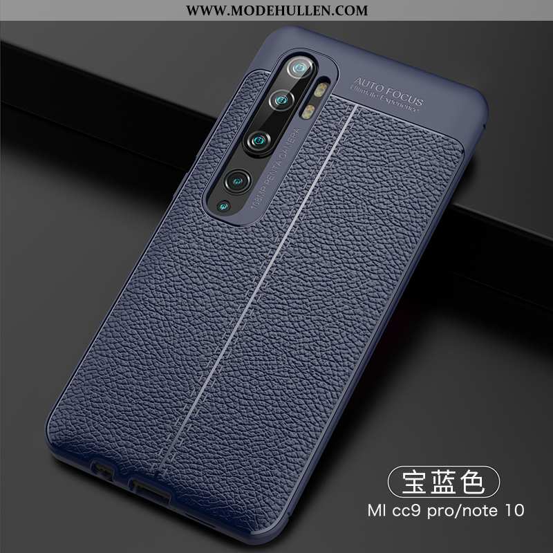 Hülle Xiaomi Mi Note 10 Weiche Schutz Business Rutschfest Mini High-end Handy Dunkelblau