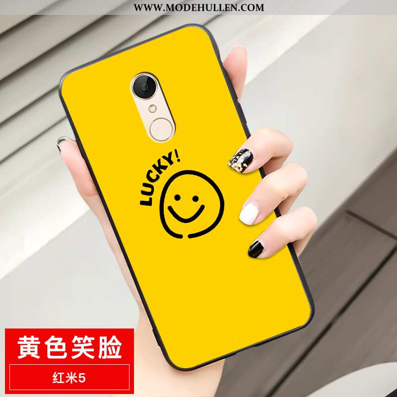 Hülle Xiaomi Redmi 5 Karikatur Nette Case Alles Inklusive Nubuck Netto Rot Kreativ Gelbe